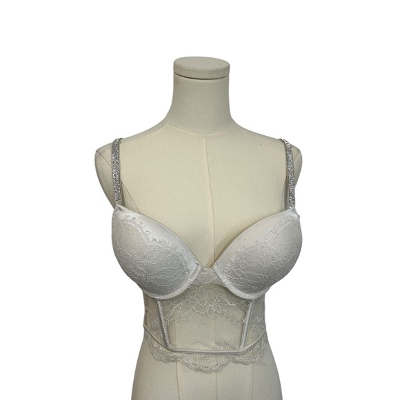 Victoria's Secret Other - Victoria Secret Bralette Bra Bombshell Push Up White Size 34C Bridal Lace
